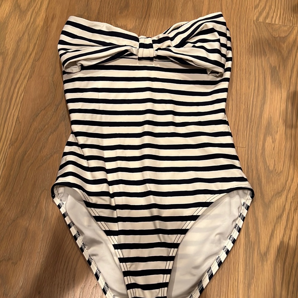 kate spade one piece bow strapless size s